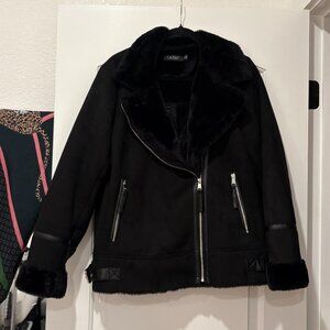 Ralph Lauren Faux Shearling Moto Jacket
